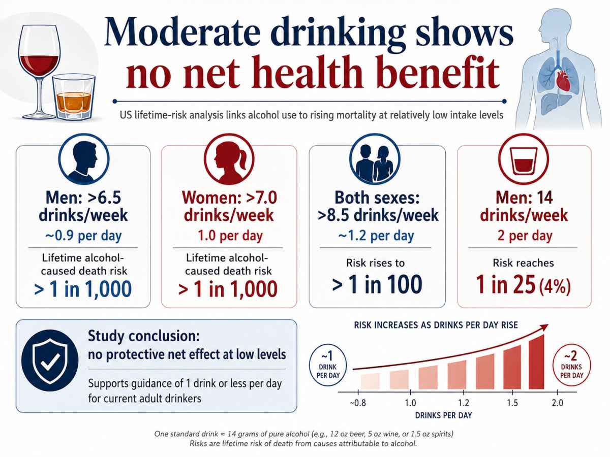 Denní limit alkoholu: Jeden drink může být bezpečnější horní hranicí